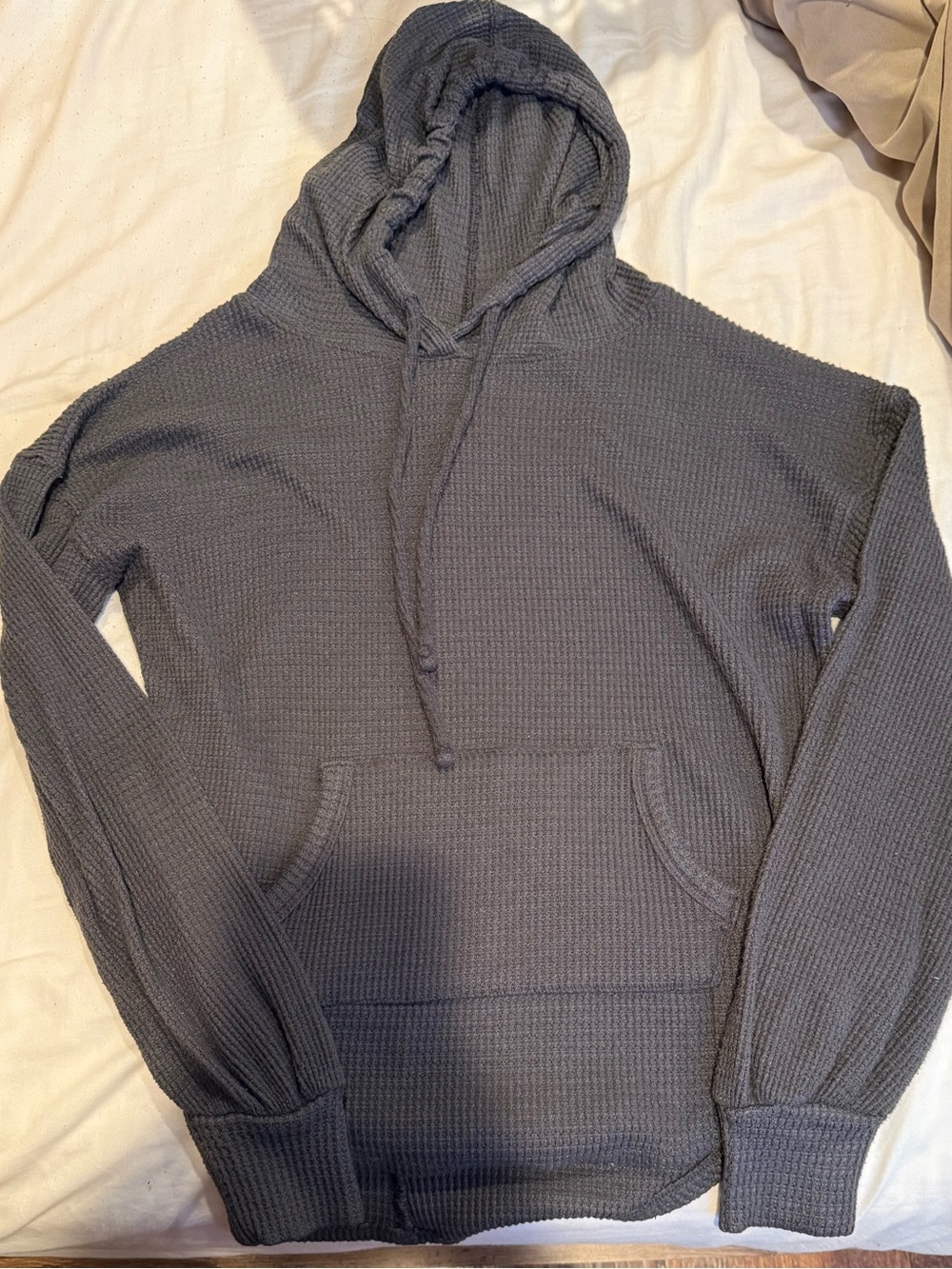 Women’s Hooded Waffle Knit Pullover Sweater